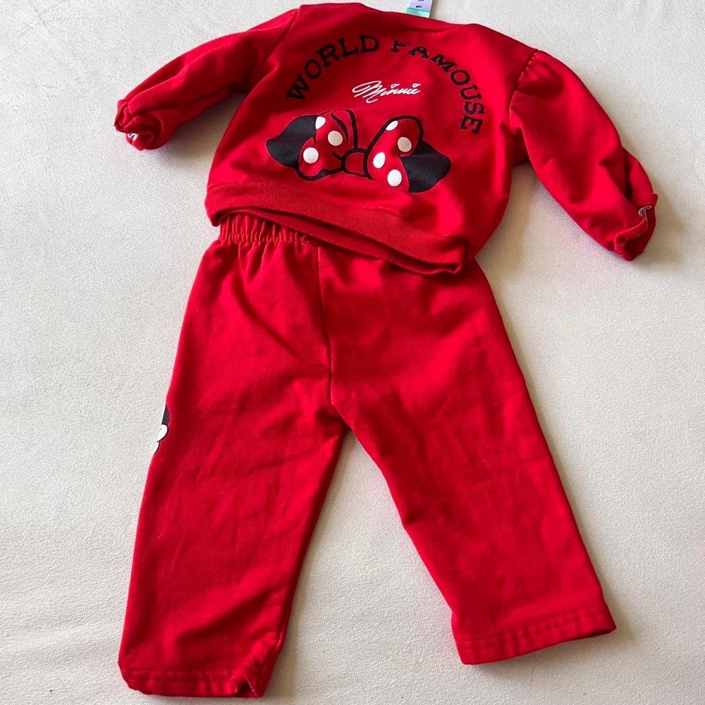 Disney Baby Minnie Mouse Set Red Cute Park Ready Silly World Famous Minnie Mouse - Picture 5 of 6